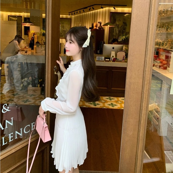 Self Portrait ruffled-bib flare mini dress - Picture 6 of 10